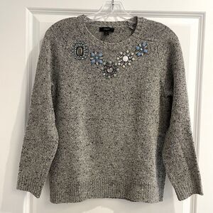 EUC J. Crew Sweater with Beaded Neckline Sz. XS
